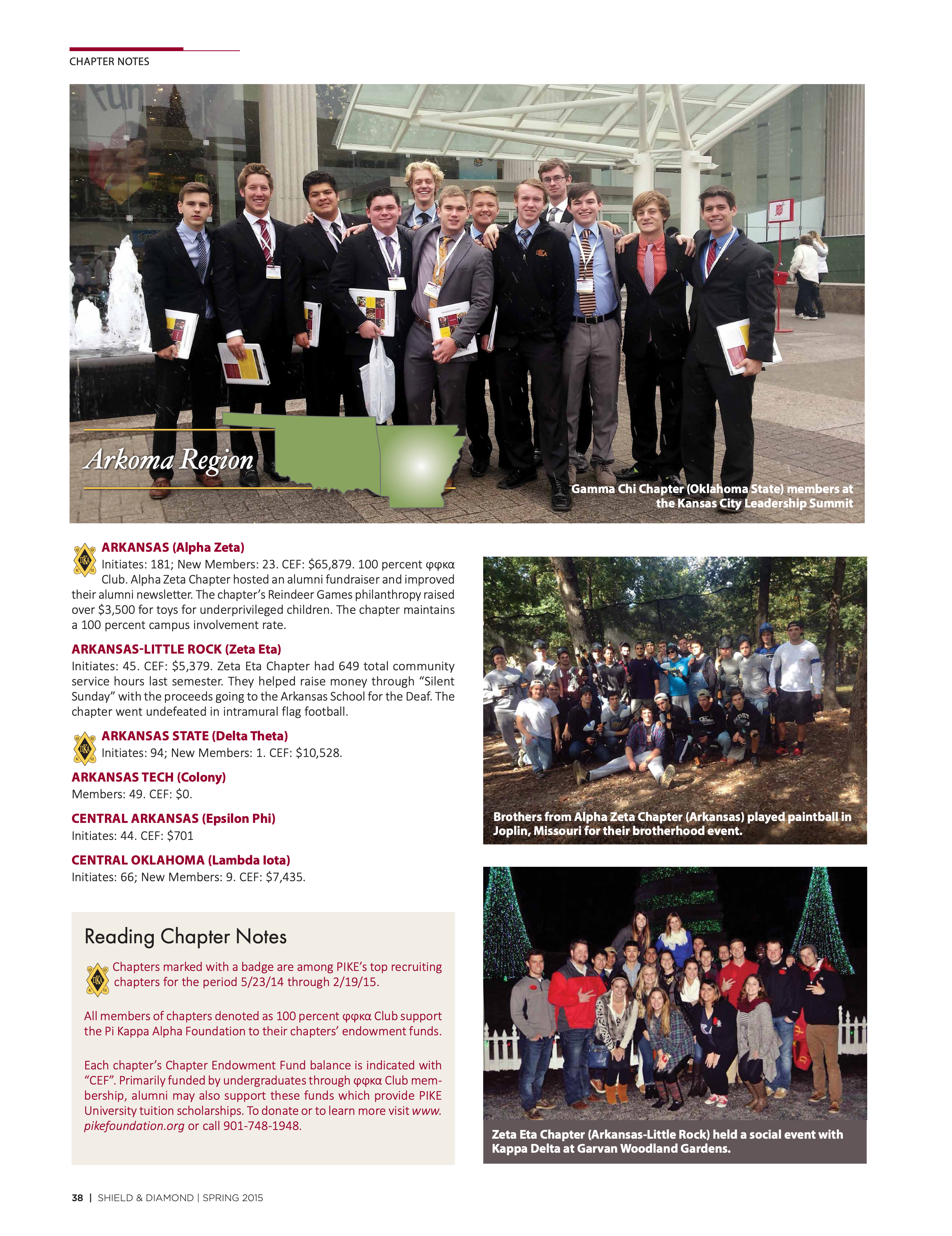 Chapter Notes, Spring 2015